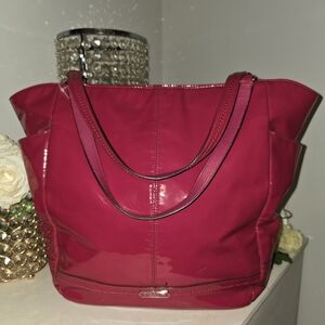 Coach Fuchsia Glossy Tote Bag